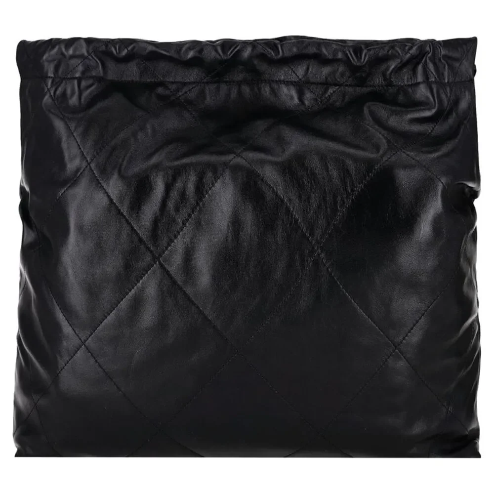 Chanel 22 Calfskin Leather Logo Hobo Bag With A Matching Pouch